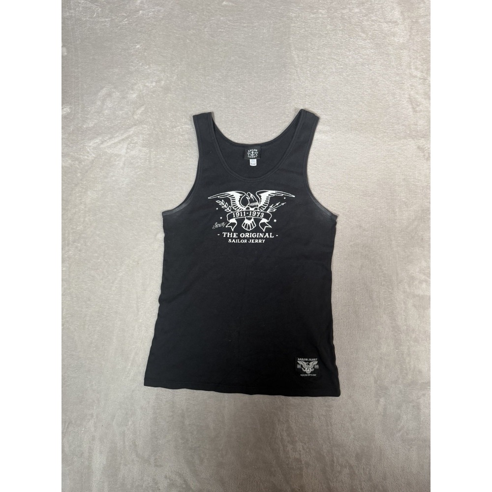 Sailor Jerry Tank Top Men’s XL Black Eagle 1911-1973 Tattoo Graphic Shirt